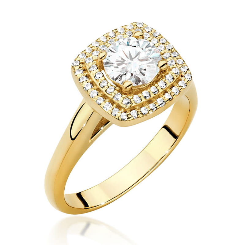 Inel Aur 9K cu Diamante Naturale 0.98 ct