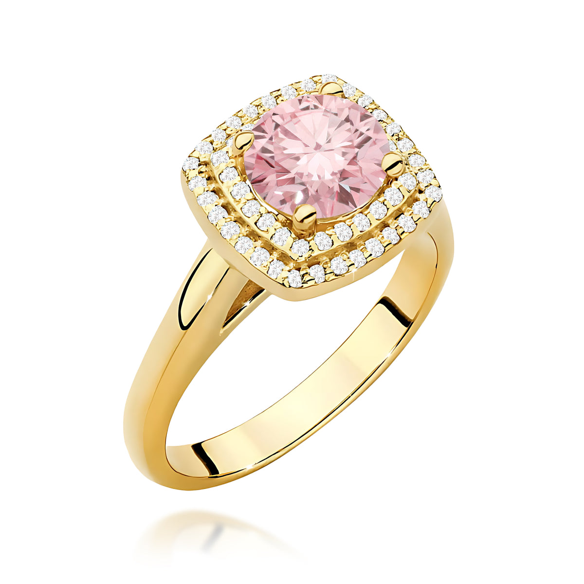 Inel Aur 9K cu Diamante Roz de Laborator 1.28 ct