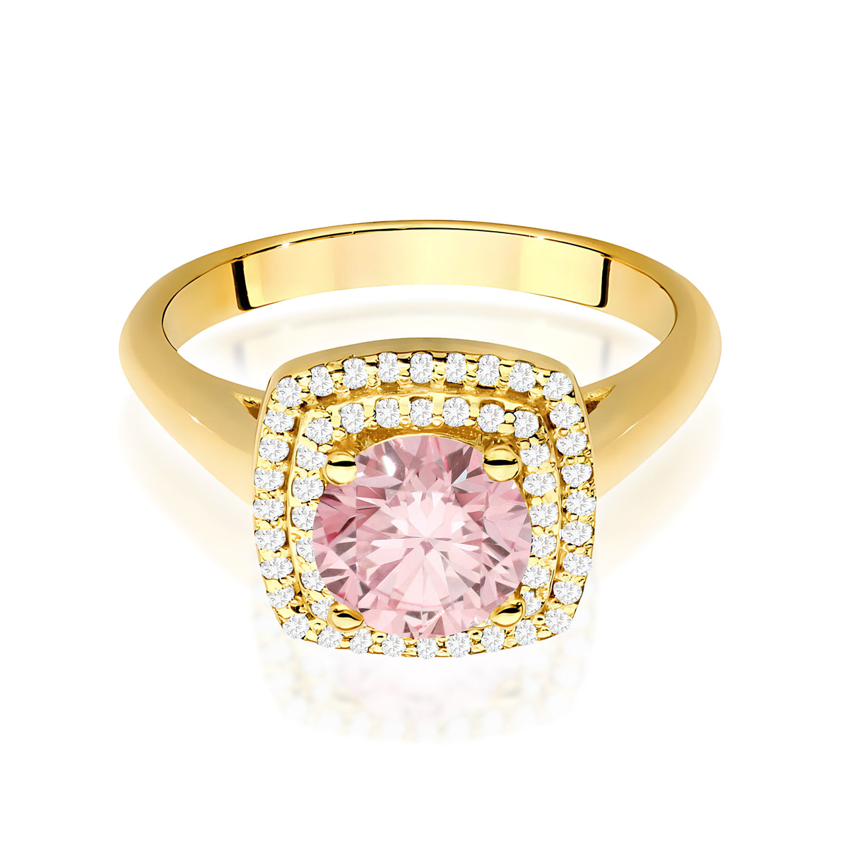 Inel Aur 9K cu Diamante Roz de Laborator 1.28 ct