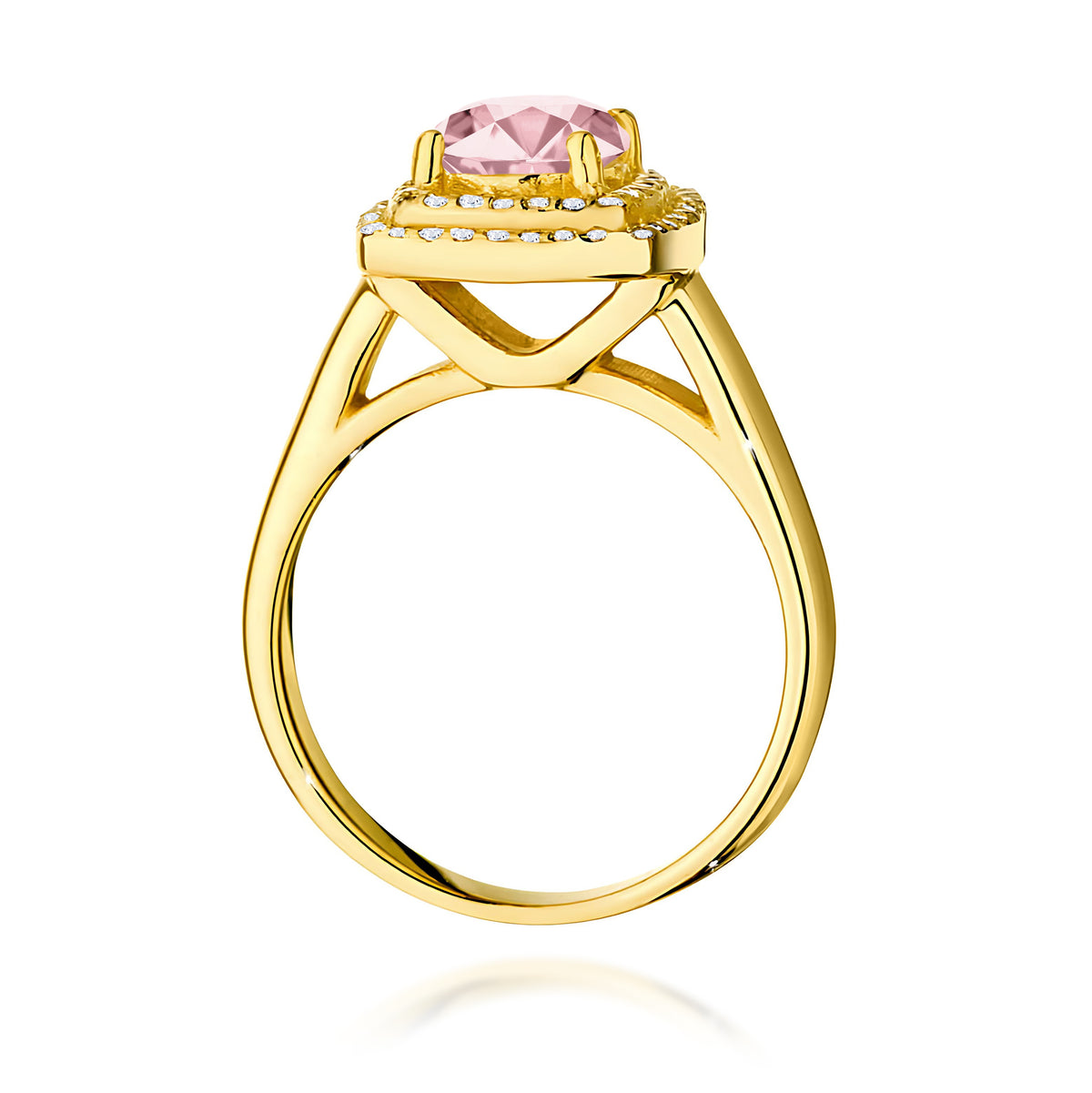 Inel Aur 9K cu Diamante Roz de Laborator 1.28 ct