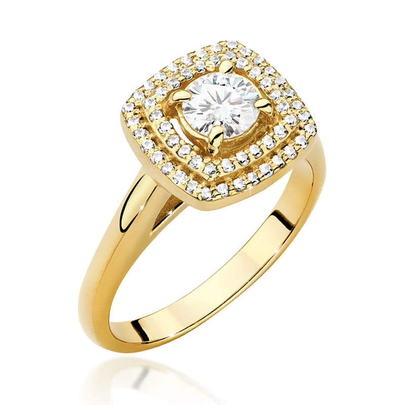 Inel Aur 9K cu Diamante de Laborator 0.78 ct