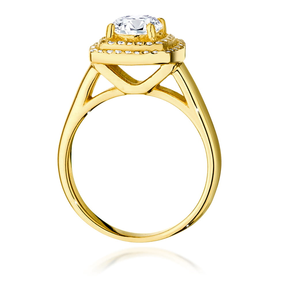Inel Aur 9K cu Diamante de Laborator 0.98 ct