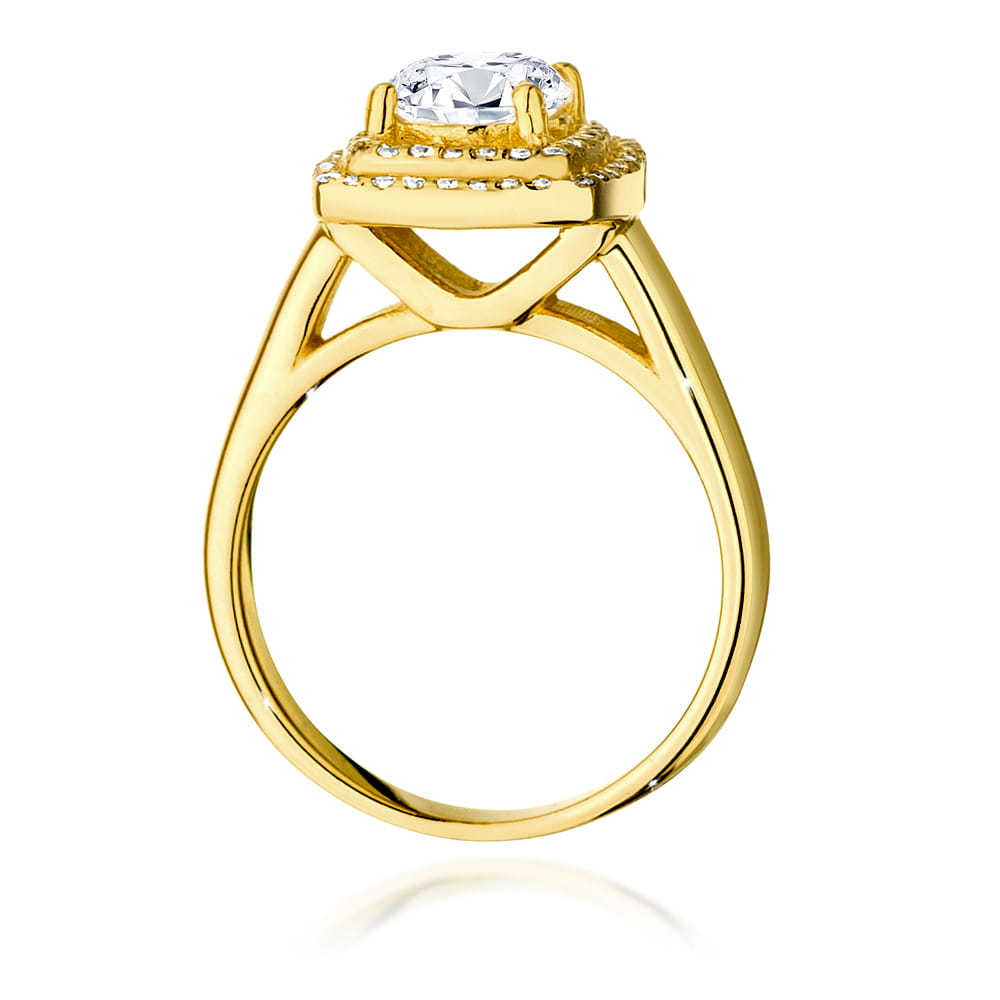 Inel Aur 9K cu Diamante de Laborator 1.28 ct