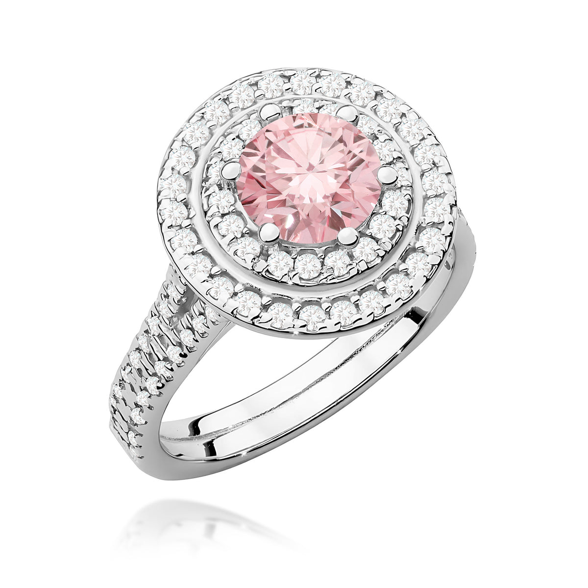Inel Aur 9K cu Diamante Roz de Laborator 1.63 ct
