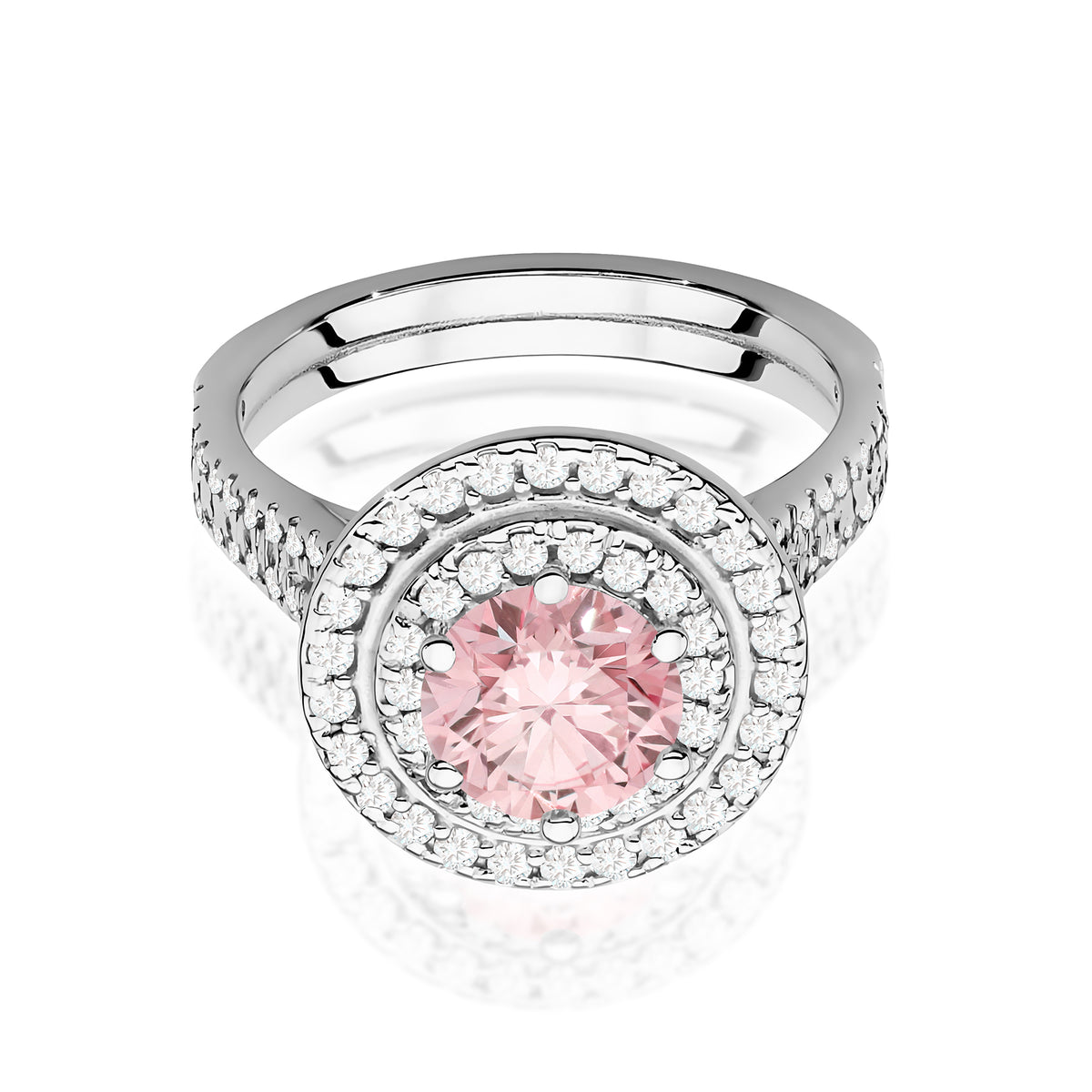 Inel Aur 9K cu Diamante Roz de Laborator 1.63 ct