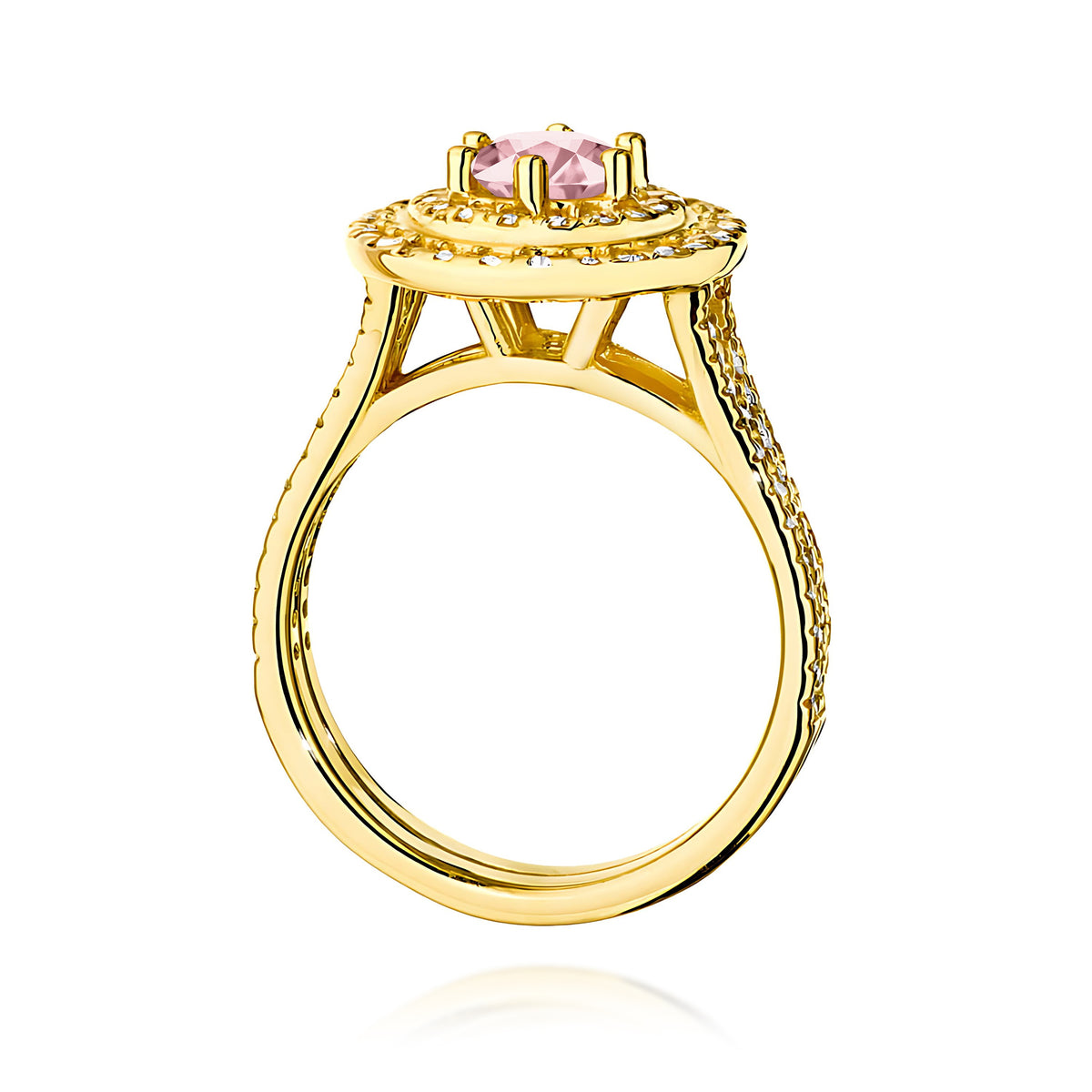 Inel Aur 9K cu Diamante Roz de Laborator 1.11 ct