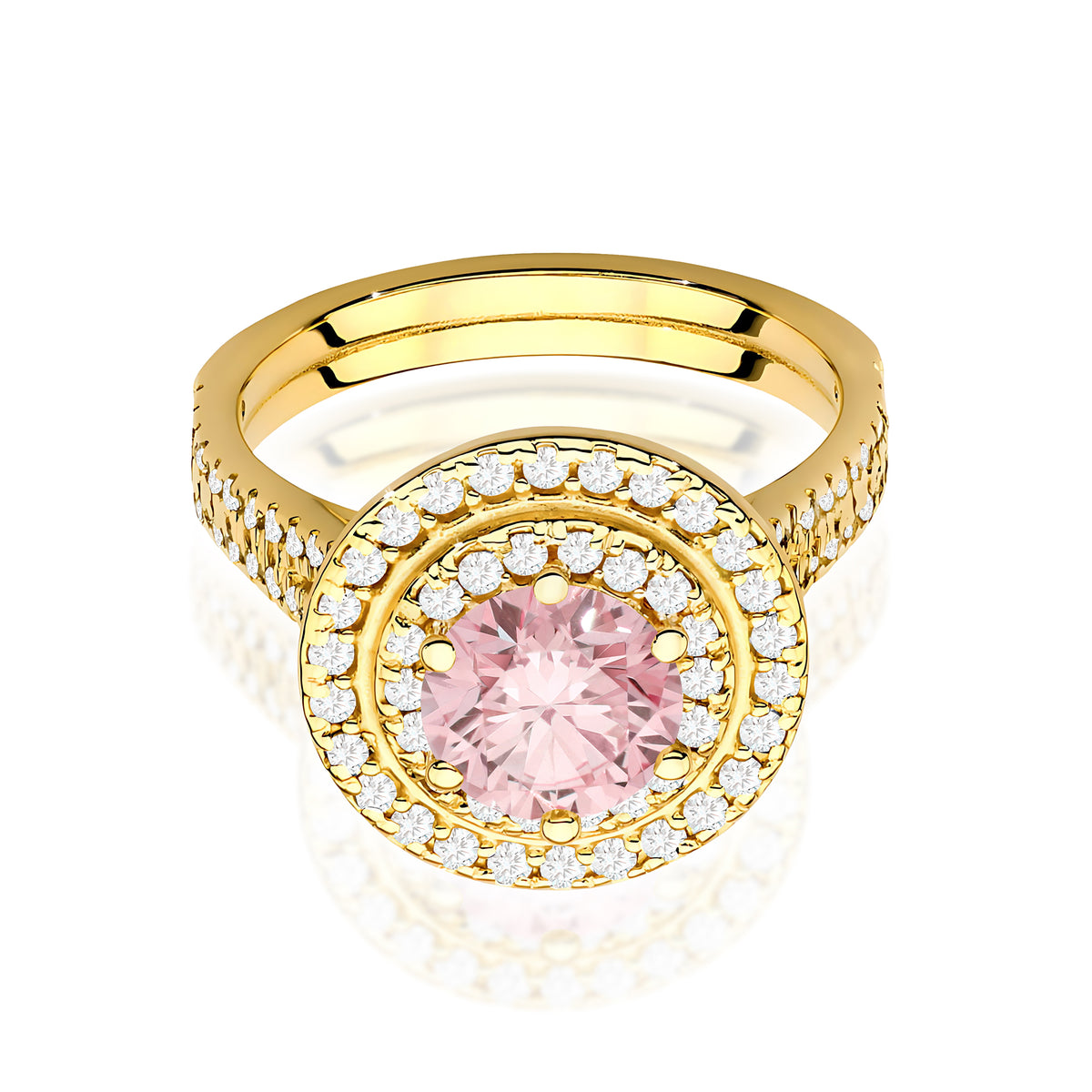 Inel Aur 9K cu Diamante Roz de Laborator 1.63 ct