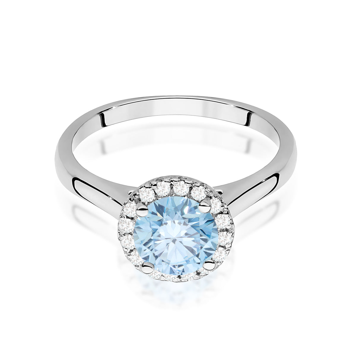 Inel Aur 14K cu Diamante Albastru de Laborator 1.14 ct