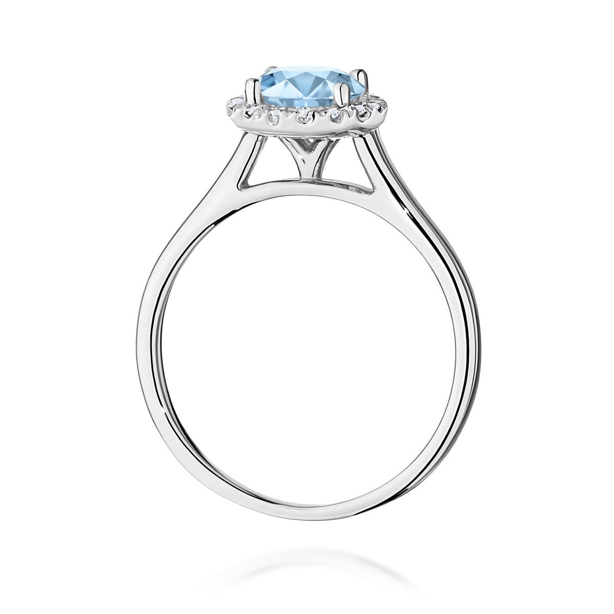 Inel Aur 14K cu Diamante Albastru de Laborator 1.14 ct