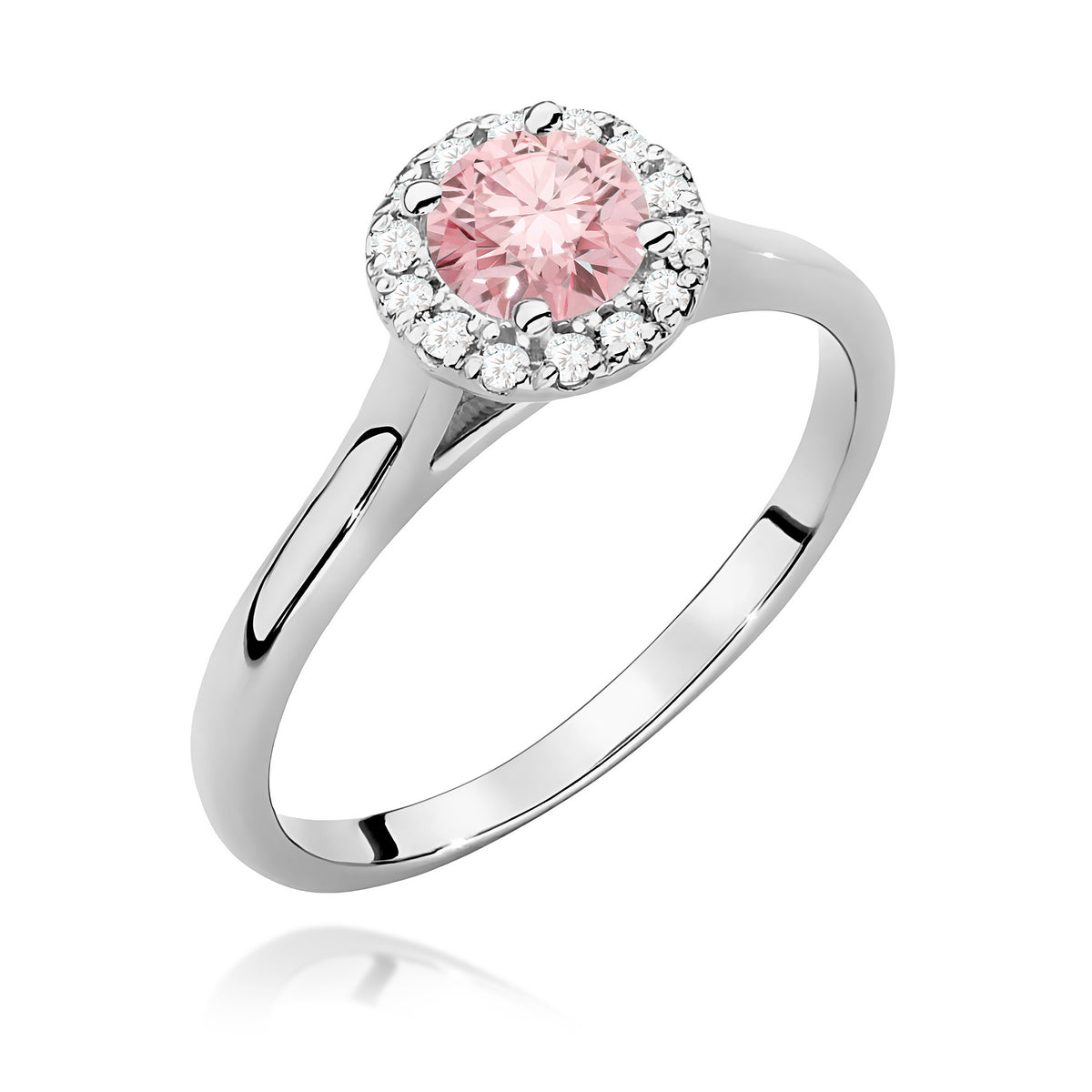 Inel Aur 14K cu Diamante Roz de Laborator 0.62 ct