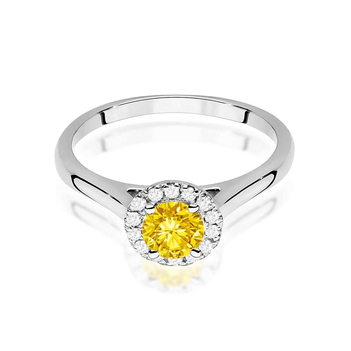 Inel Aur 14K cu Diamante Galben de Laborator 0.62 ct
