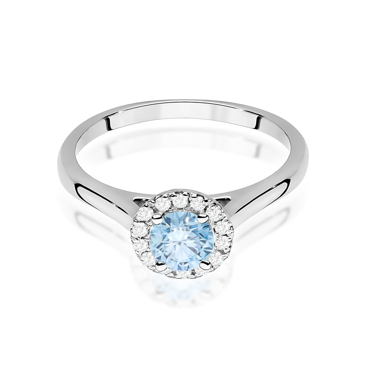 Inel Aur 9K cu Diamante Albastru de Laborator 0.62 ct