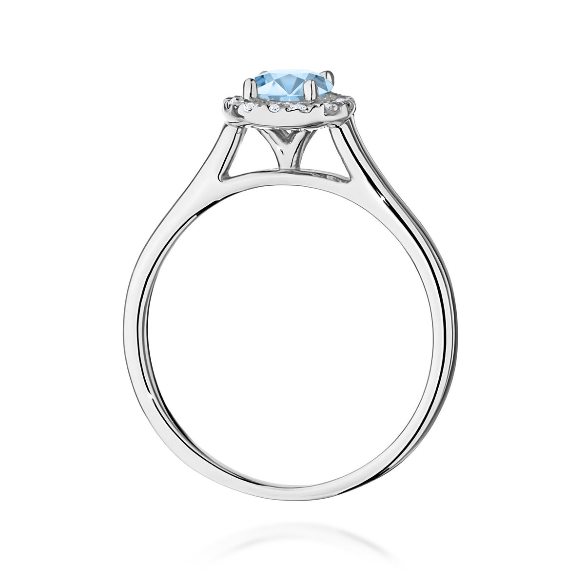 Inel Aur 9K cu Diamante Albastru de Laborator 0.62 ct