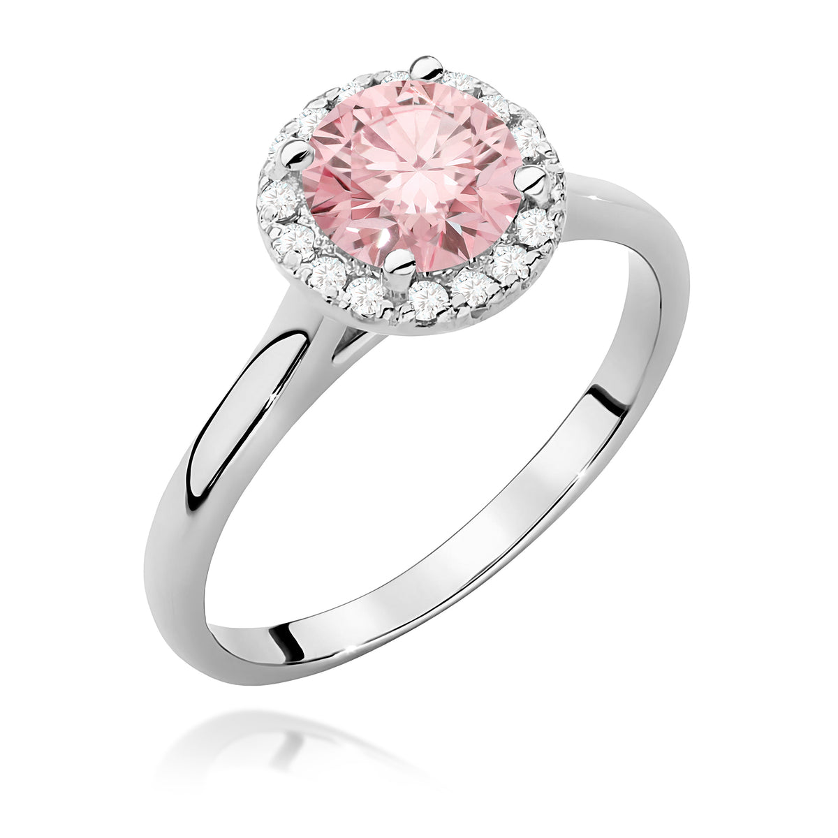 Inel Aur 9K cu Diamante Roz de Laborator 1.14 ct
