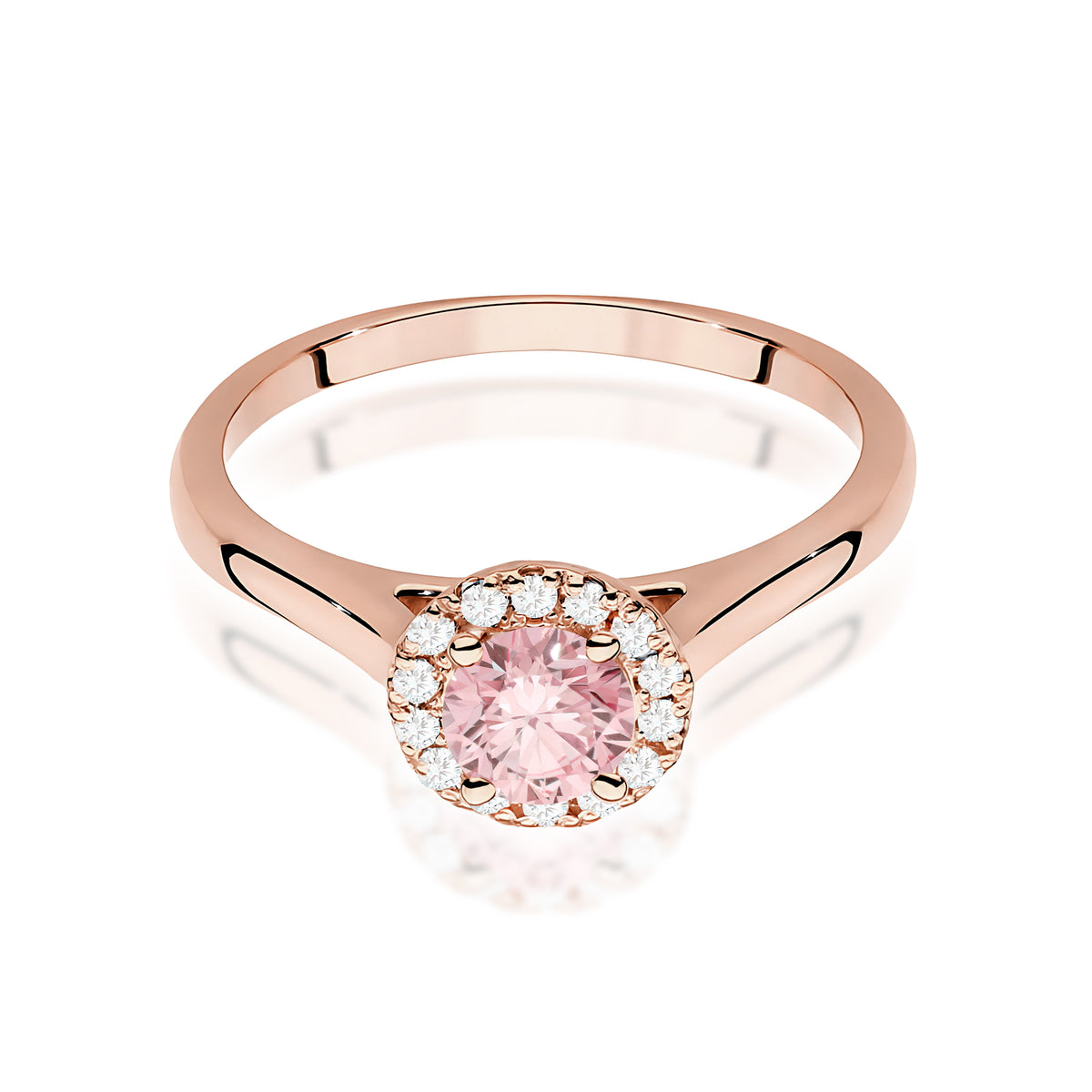 Inel Aur 14K cu Diamante Roz de Laborator 0.62 ct