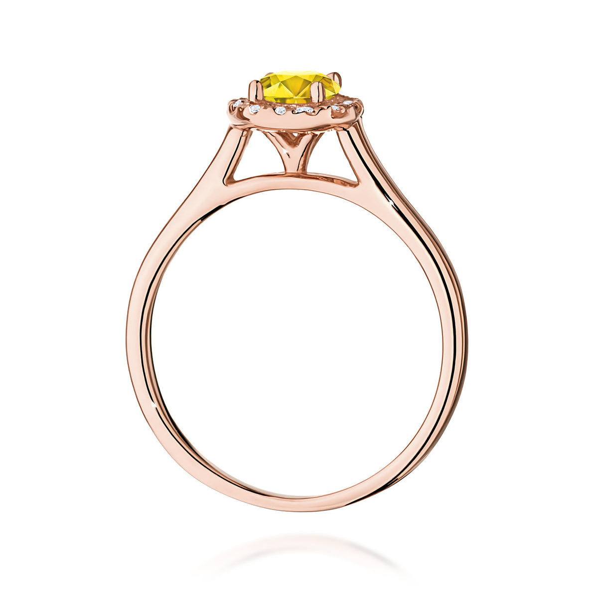 Inel Aur 14K cu Diamante Galben de Laborator 0.62 ct