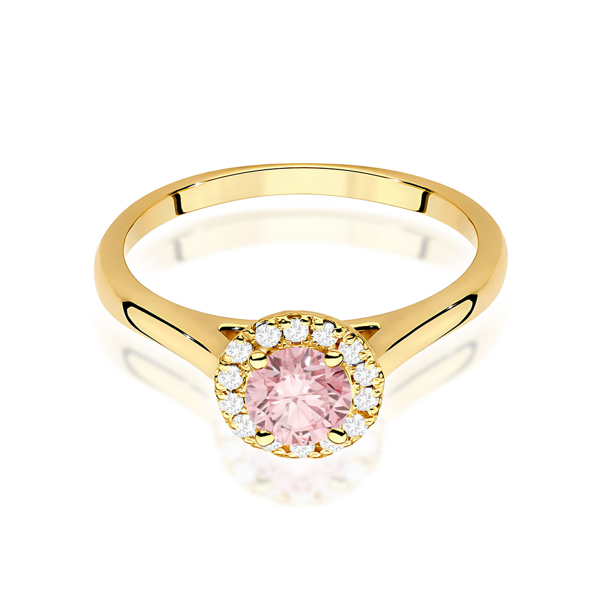 Inel Aur 14K cu Diamante Roz de Laborator 0.62 ct