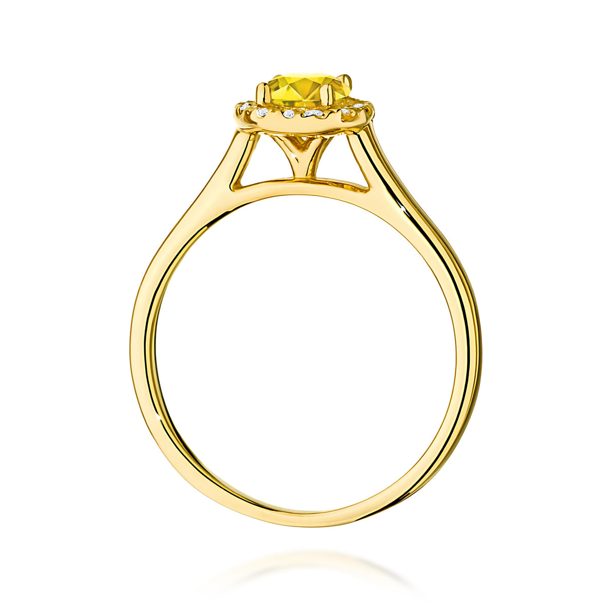 Inel Aur 14K cu Diamante Galben de Laborator 0.62 ct