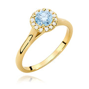 Inel Aur 9K cu Diamante Albastru de Laborator 0.62 ct