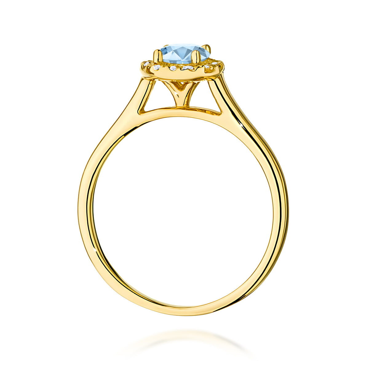 Inel Aur 9K cu Diamante Albastru de Laborator 0.62 ct