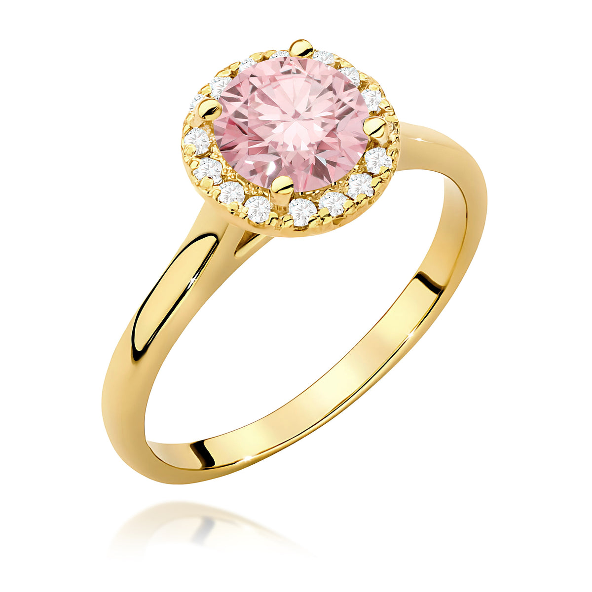 Inel Aur 9K cu Diamante Roz de Laborator 1.14 ct