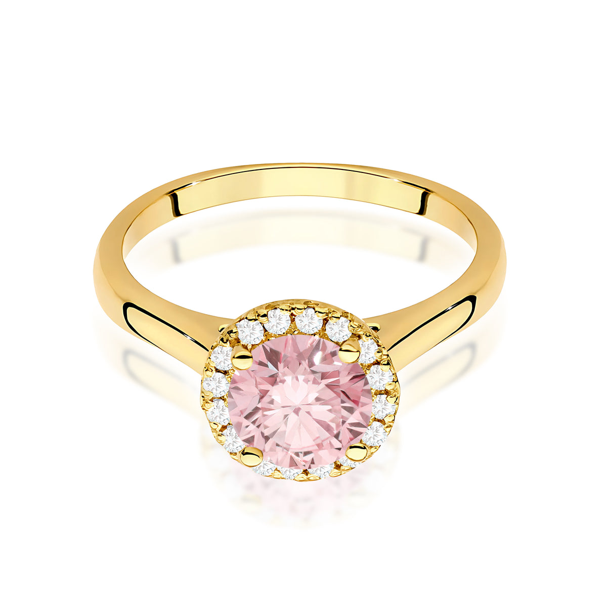 Inel Aur 9K cu Diamante Roz de Laborator 1.14 ct
