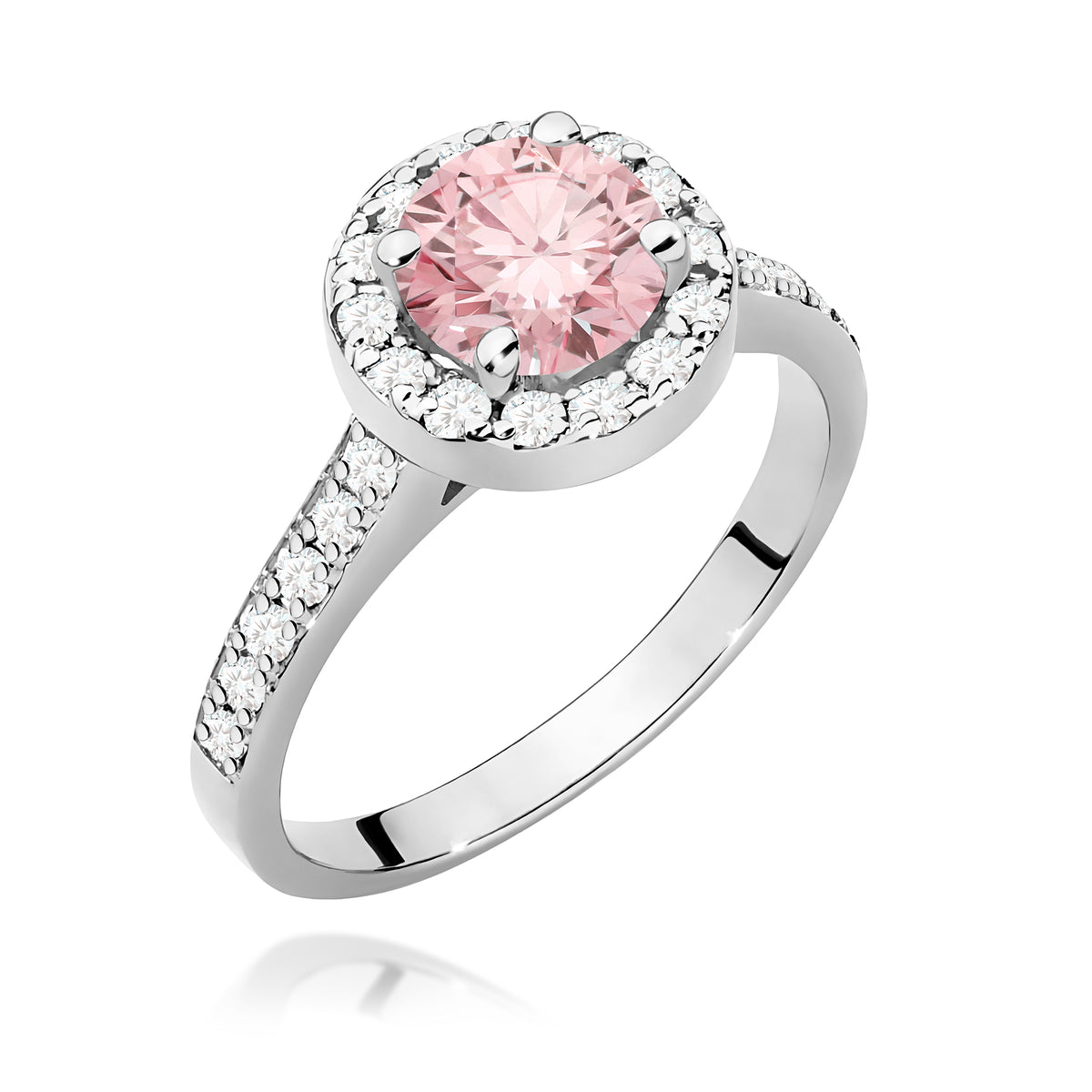 Inel Aur 9K cu Diamante Roz de Laborator 1.38 ct