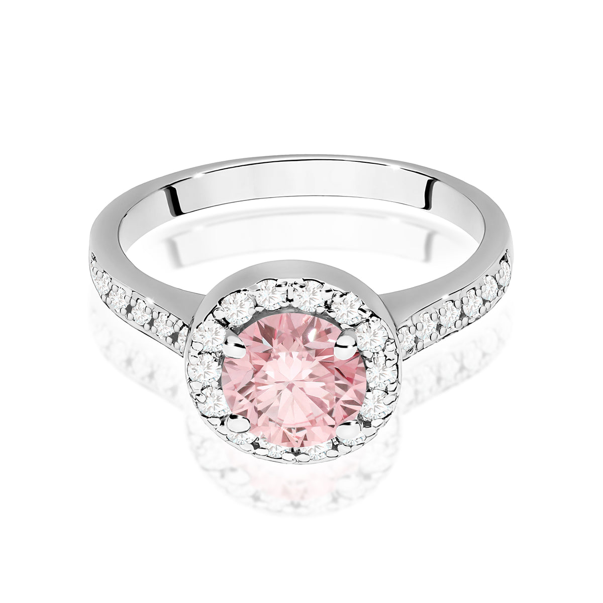 Inel Aur 9K cu Diamante Roz de Laborator 1.38 ct