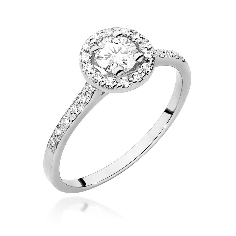 Inel Aur 9K cu Safir Alb 0.60 ct si Diamante Naturale 0.24 ct