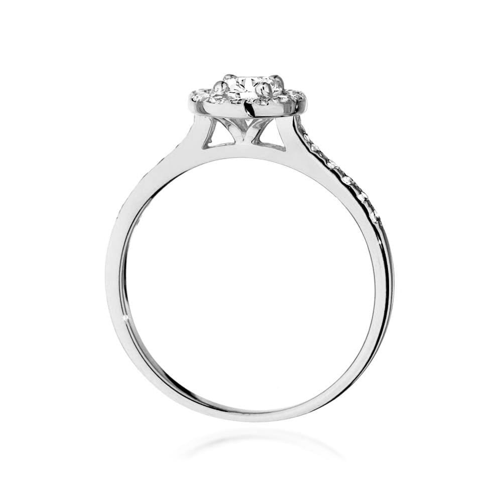 Inel Aur 9K cu Safir Alb 0.60 ct si Diamante Naturale 0.24 ct