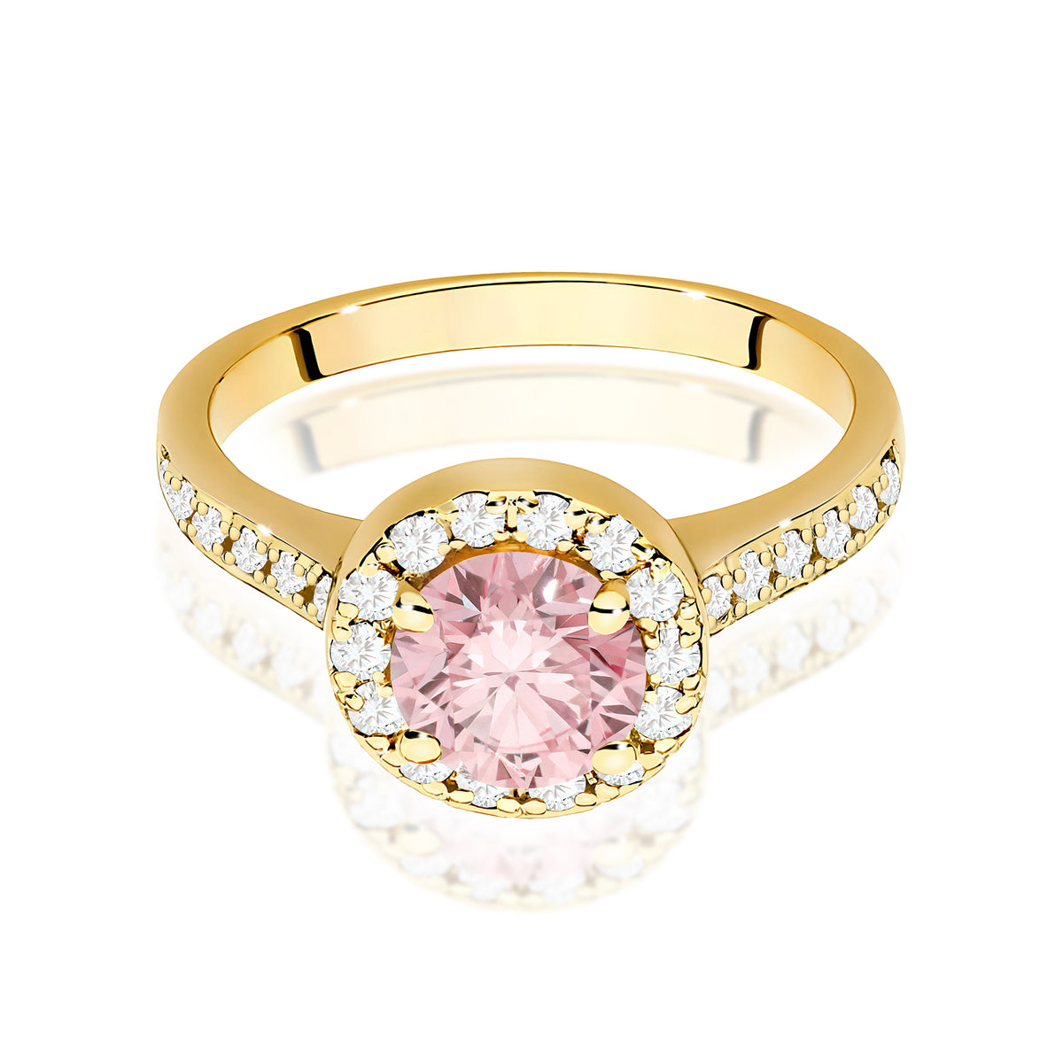 Inel Aur 9K cu Diamante Roz de Laborator 1.38 ct