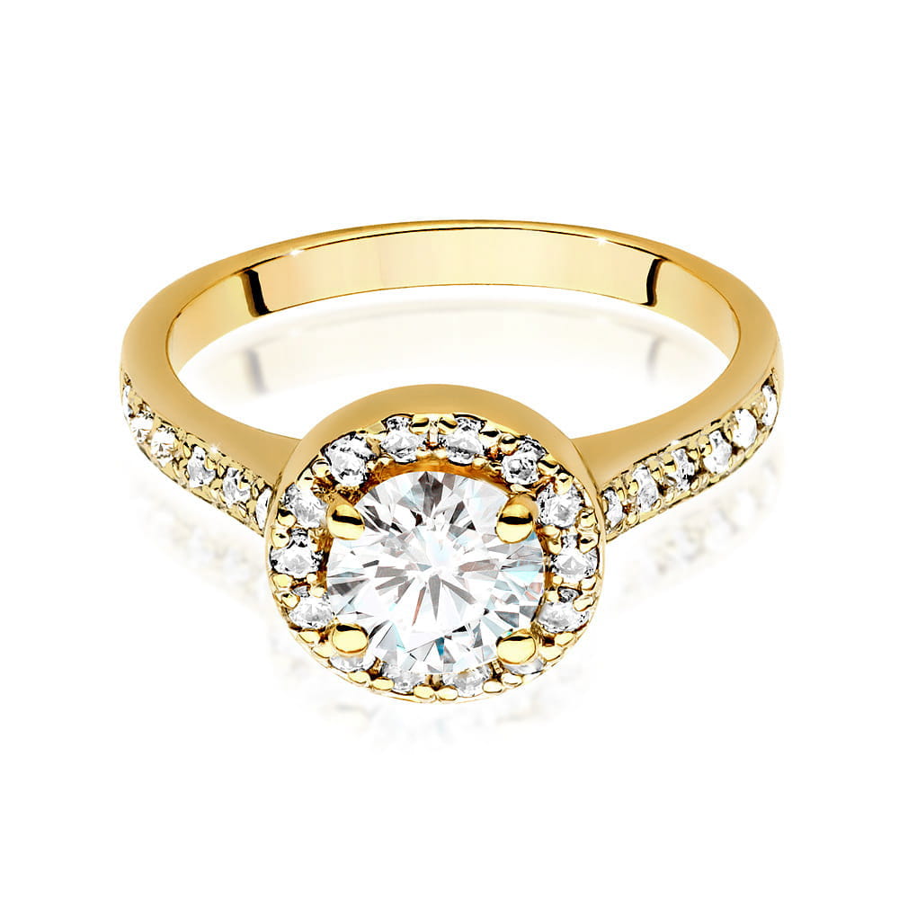 Inel Aur 9K cu Diamante de Laborator 1.08 ct