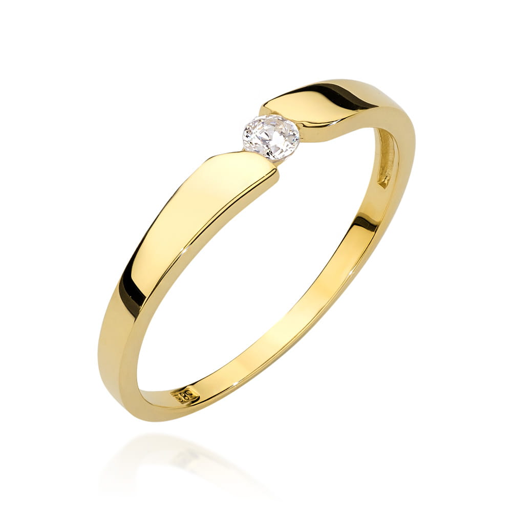 Inel Aur 9K cu Diamant Natural 0.08 ct