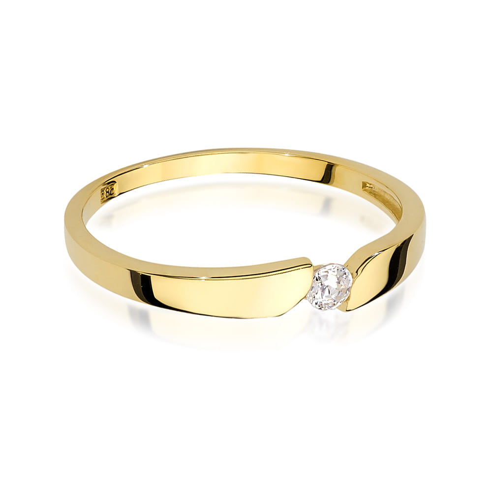 Inel Aur 9K cu Diamant Natural 0.08 ct