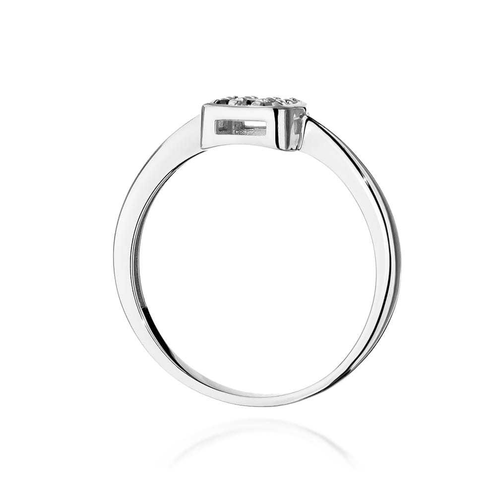 Inel Aur 9K cu Diamante Naturale Albe si Negre 0.13 ct