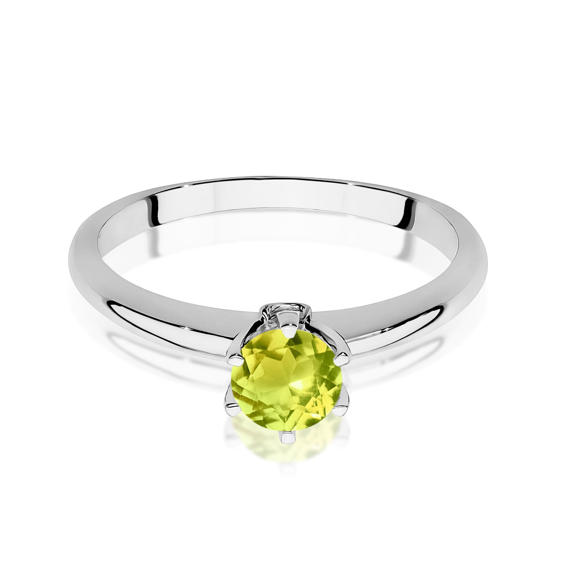 Inel Aur 9K cu Peridot 0.60 ct si Diamante Naturale 0.04 ct
