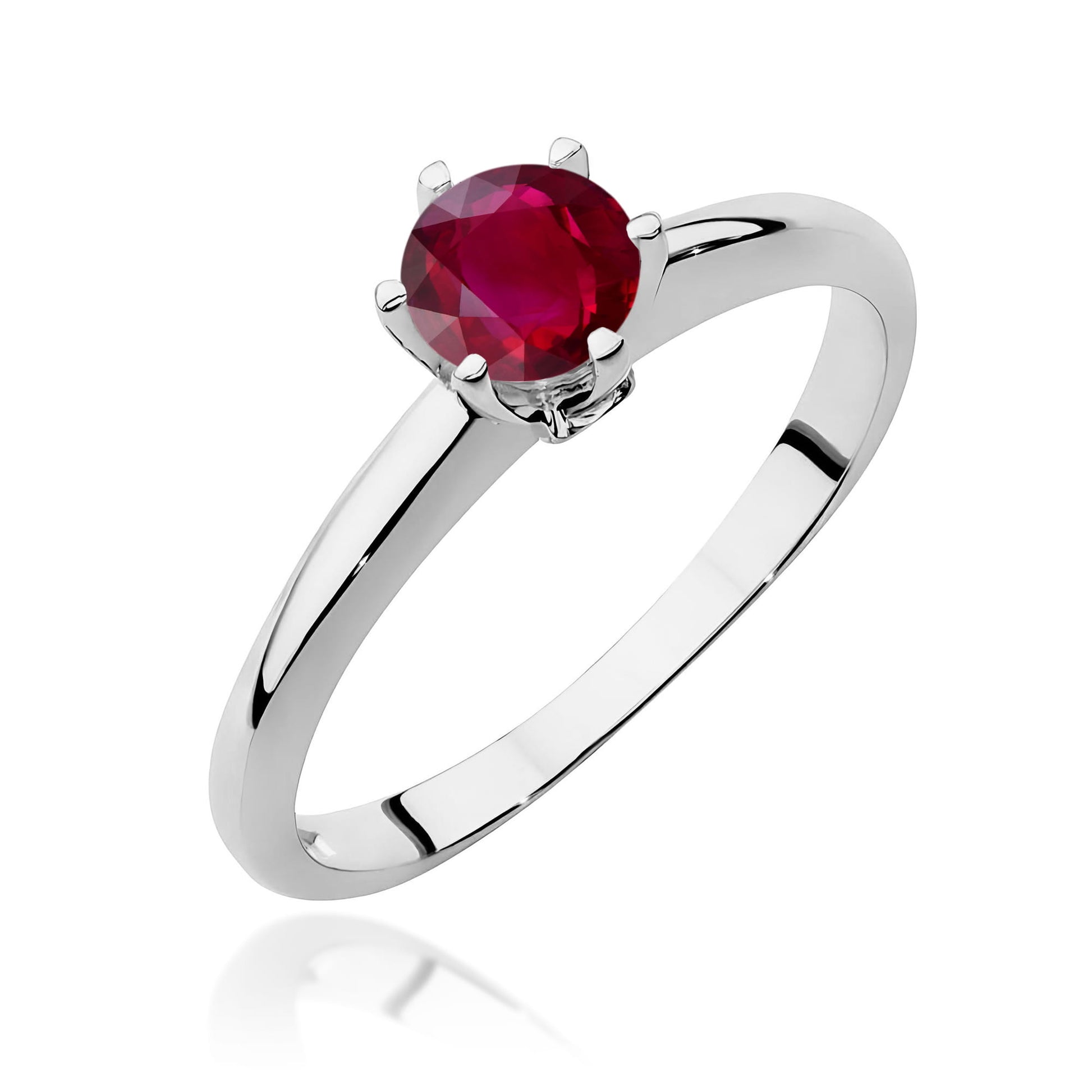 Inel Aur 9K cu Rubin 0.60 ct si Diamante Naturale 0.04 ct
