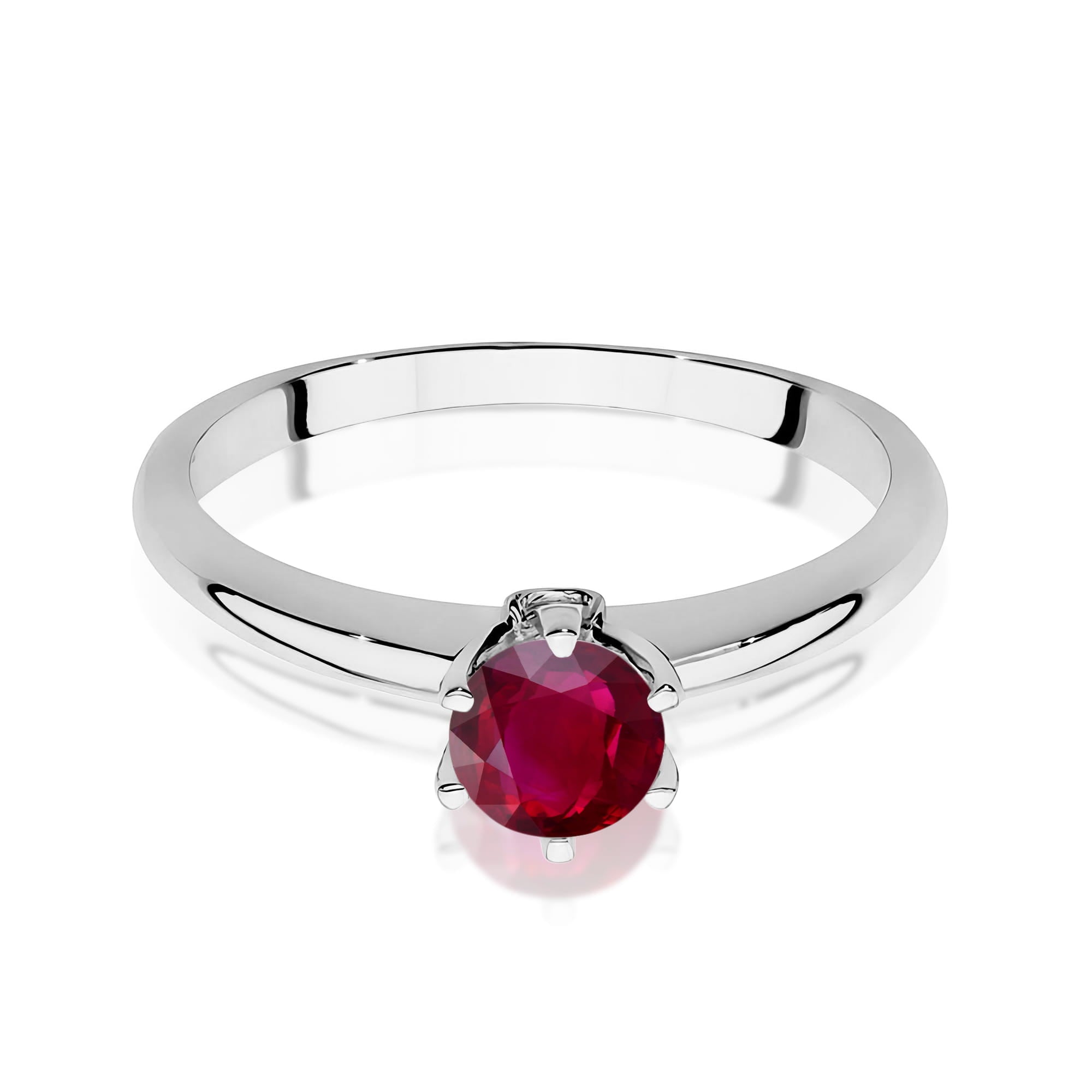 Inel Aur 9K cu Rubin 0.60 ct si Diamante Naturale 0.04 ct