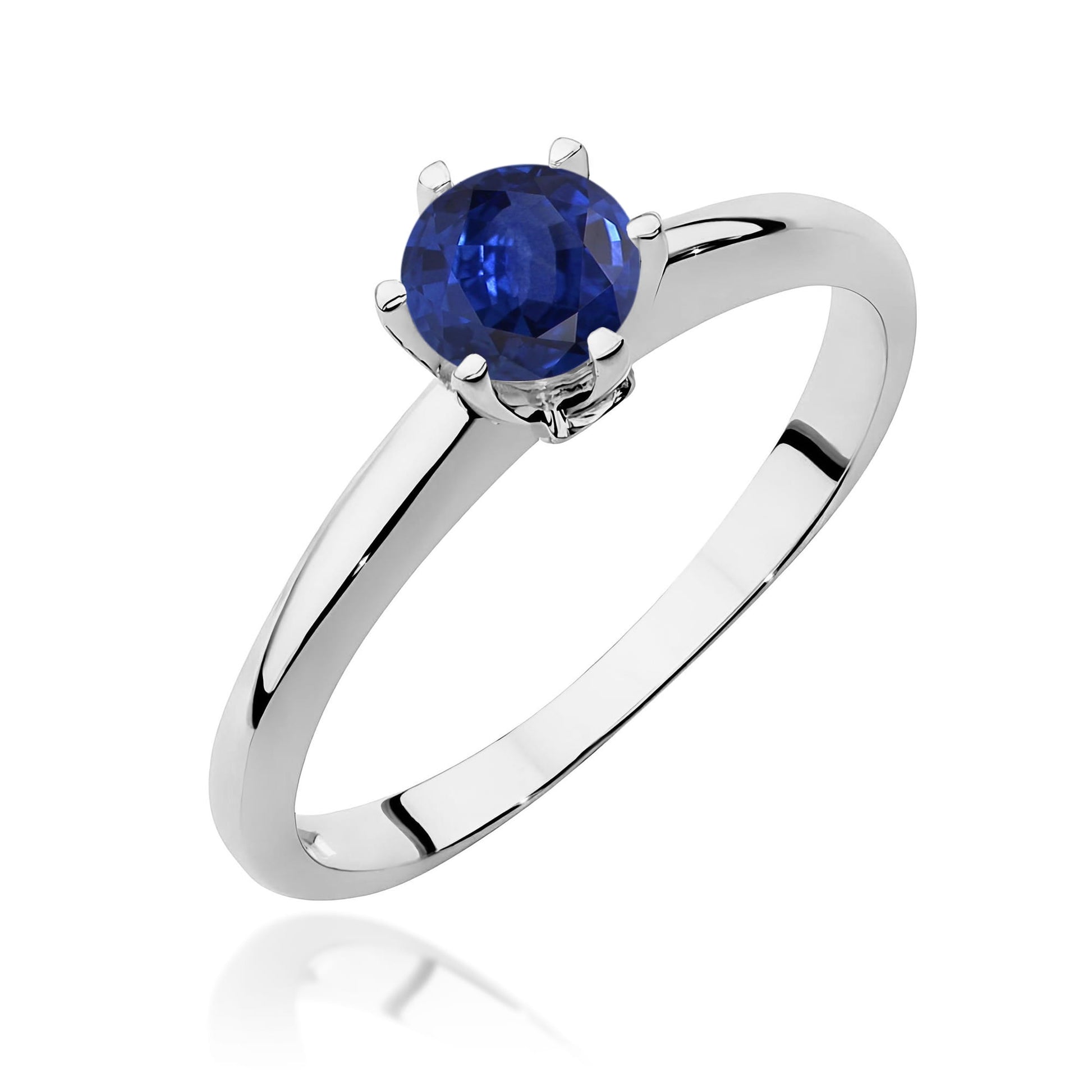 Inel Aur 9K cu Safir 0.50 ct si Diamante Naturale 0.04 ct