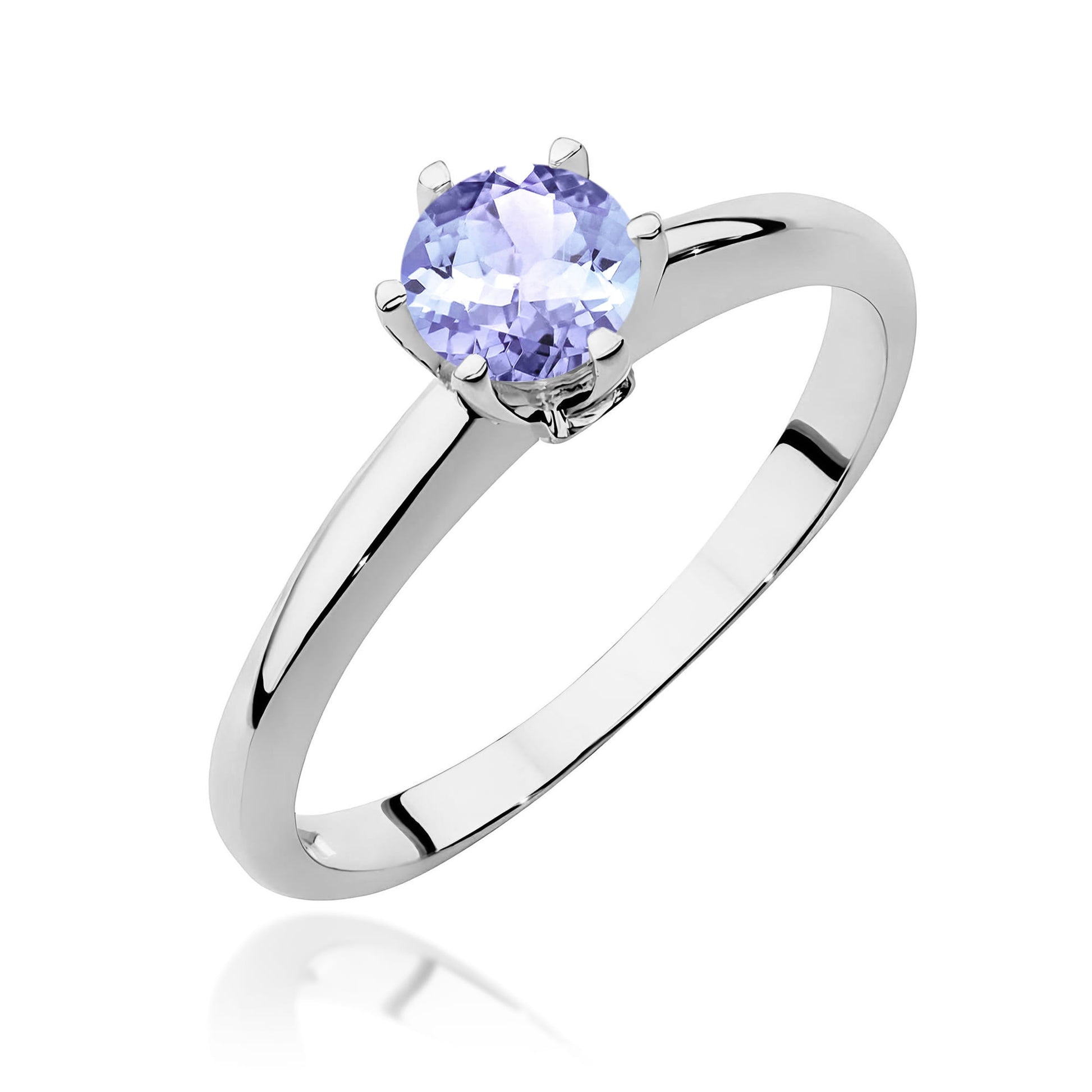 Inel Aur 9K cu Tanzanit 0.50 ct si Diamante Naturale 0.04 ct
