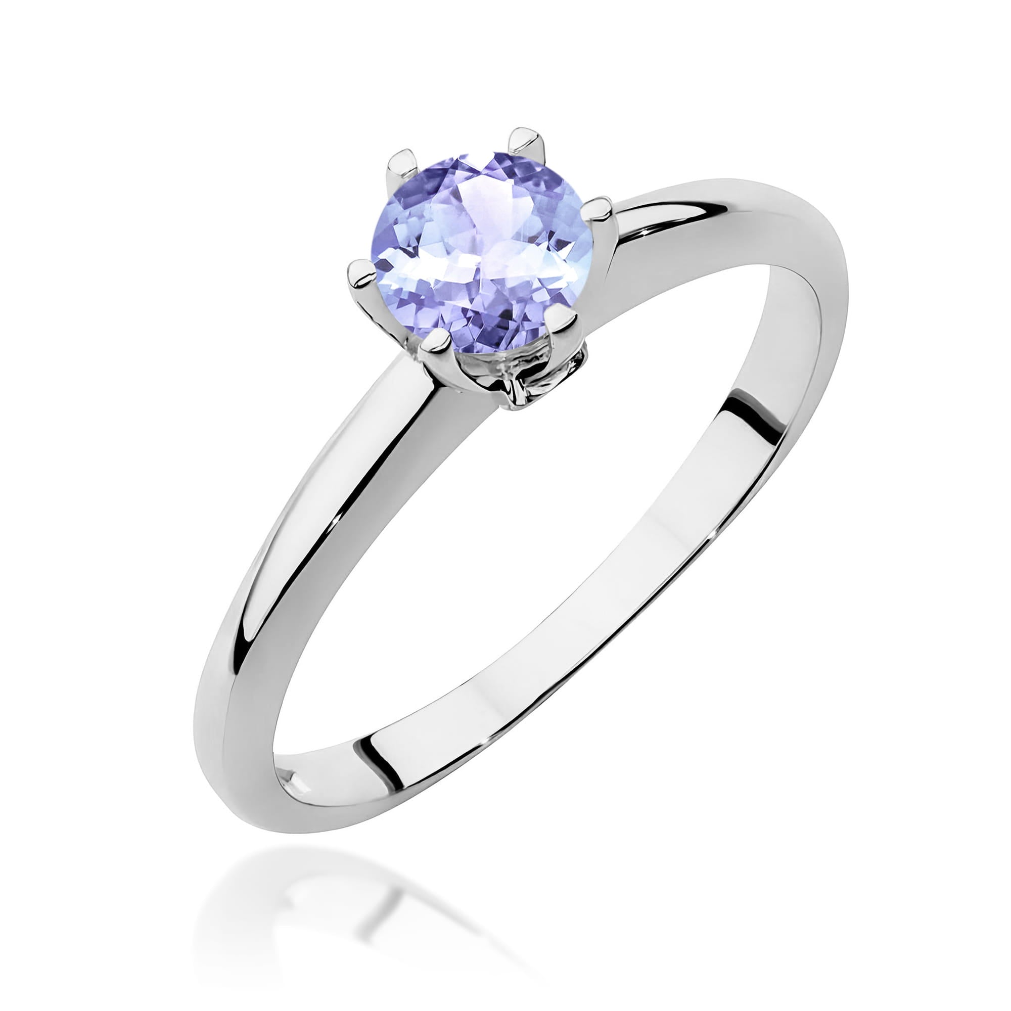 Inel Aur 9K cu Tanzanit 0.50 ct si Diamante Naturale 0.04 ct
