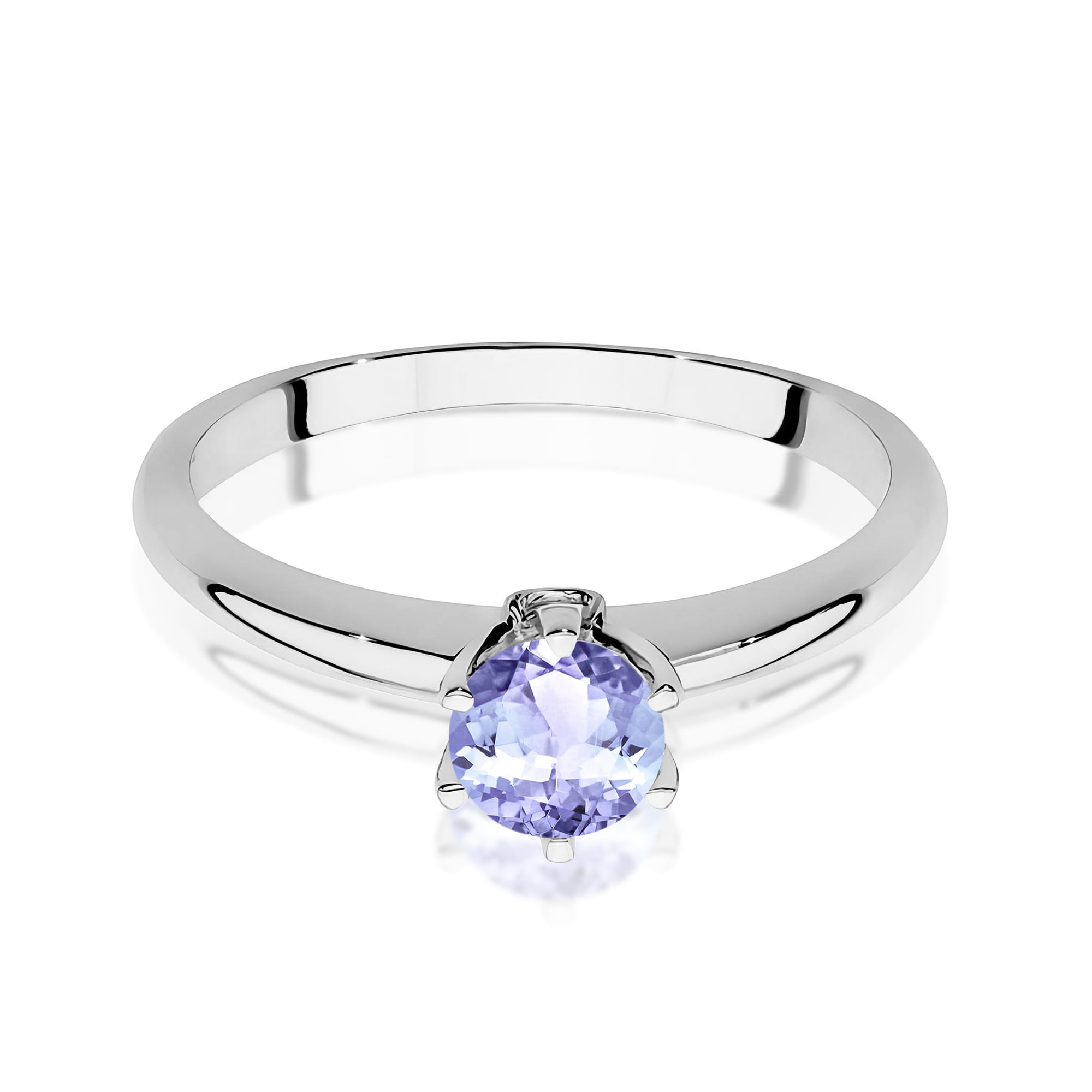 Inel Aur 9K cu Tanzanit 0.50 ct si Diamante Naturale 0.04 ct
