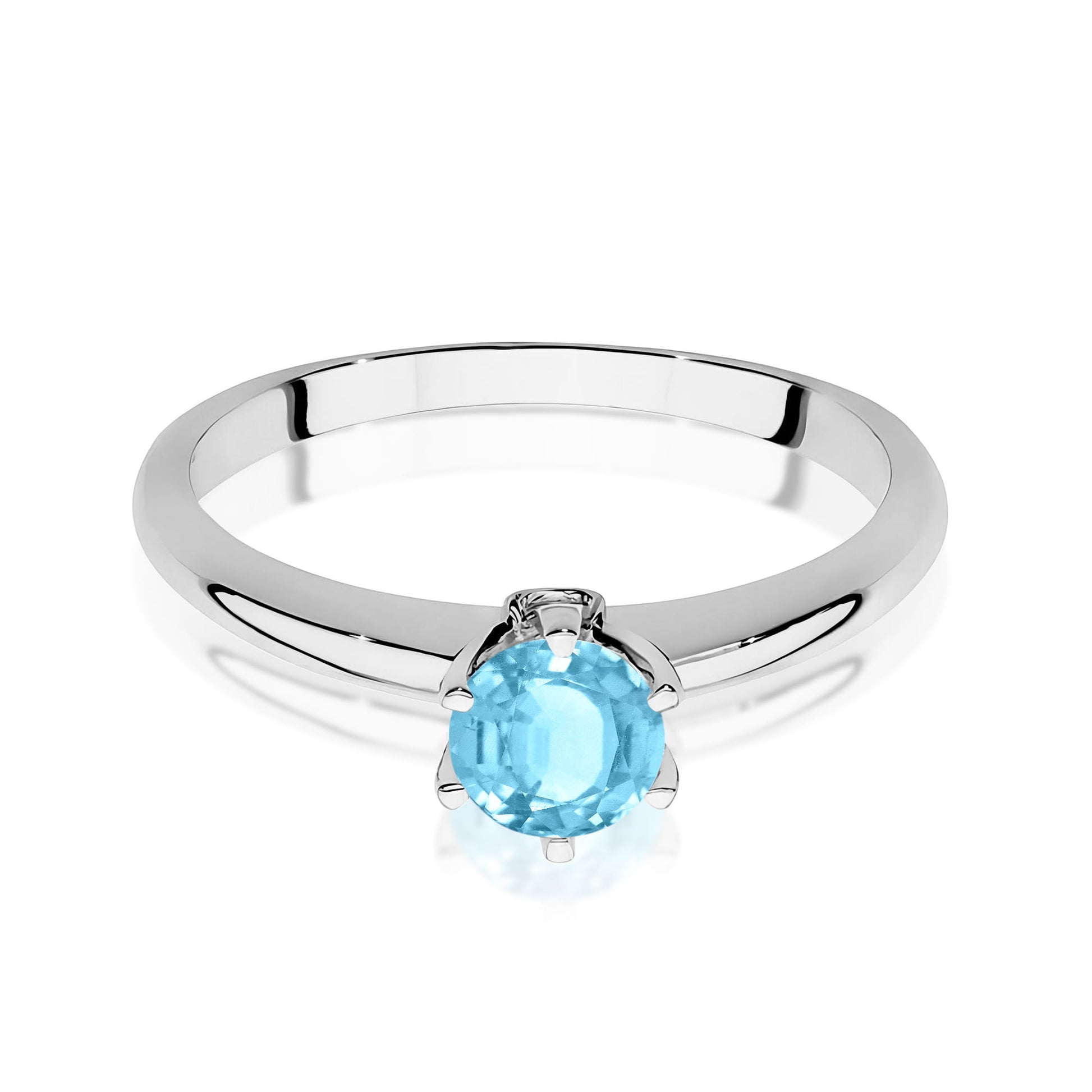 Inel Aur 9K cu Topaz Swiss 0.50 ct si Diamante Naturale 0.04 ct