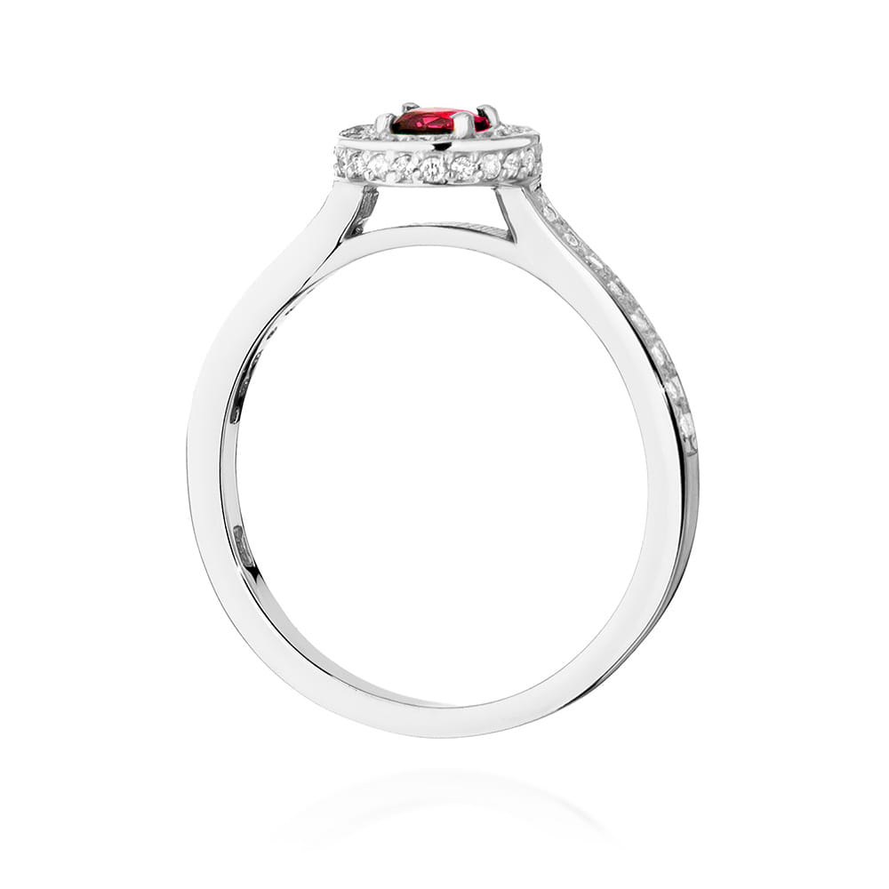 Inel Aur 9K cu Rubin 0.30 ct si Diamante Naturale 0.34 ct
