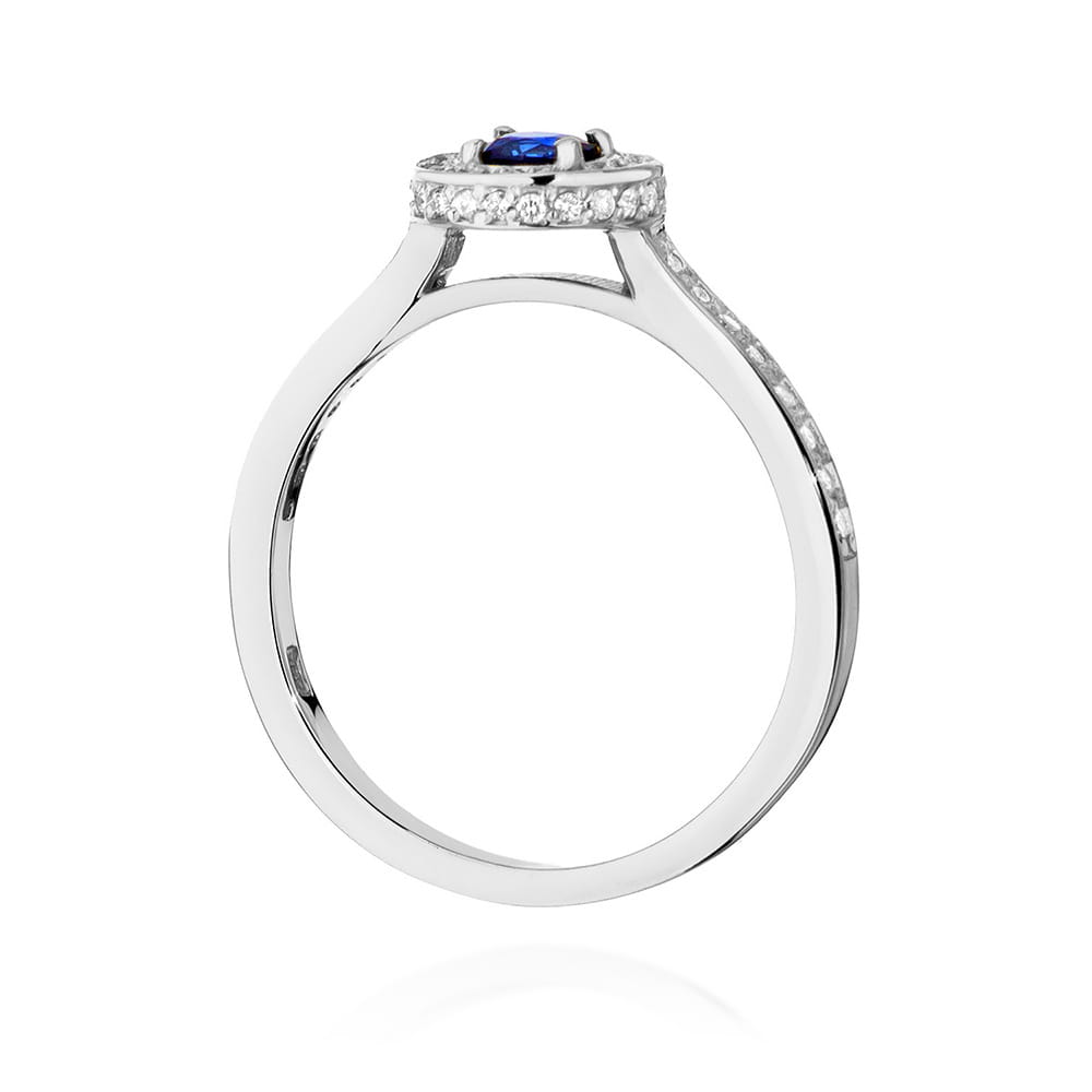 Inel Aur 9K cu Safir 0.30 ct si Diamante Naturale 0.34 ct