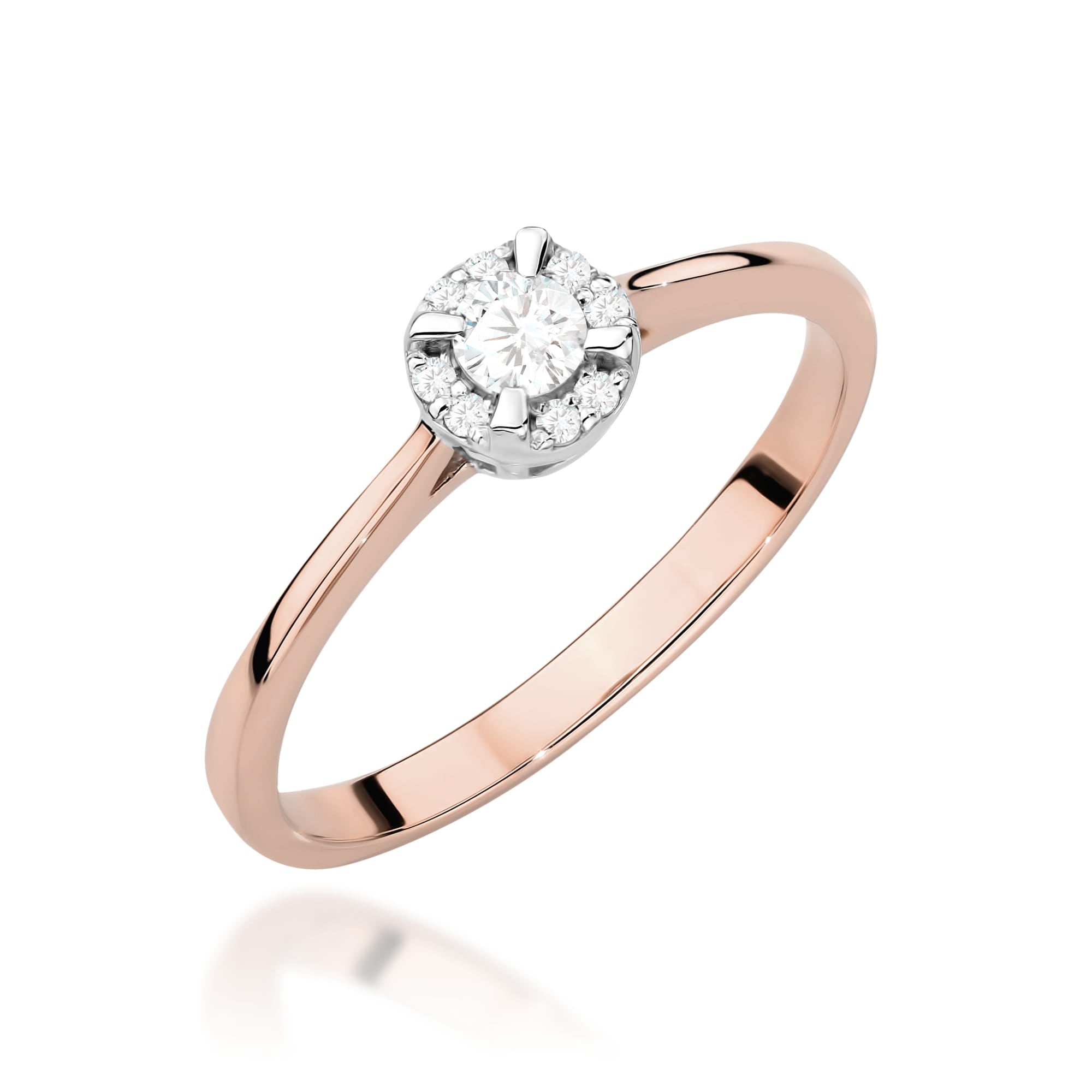 Inel Aur 14K cu Diamante Naturale 0,14 ct