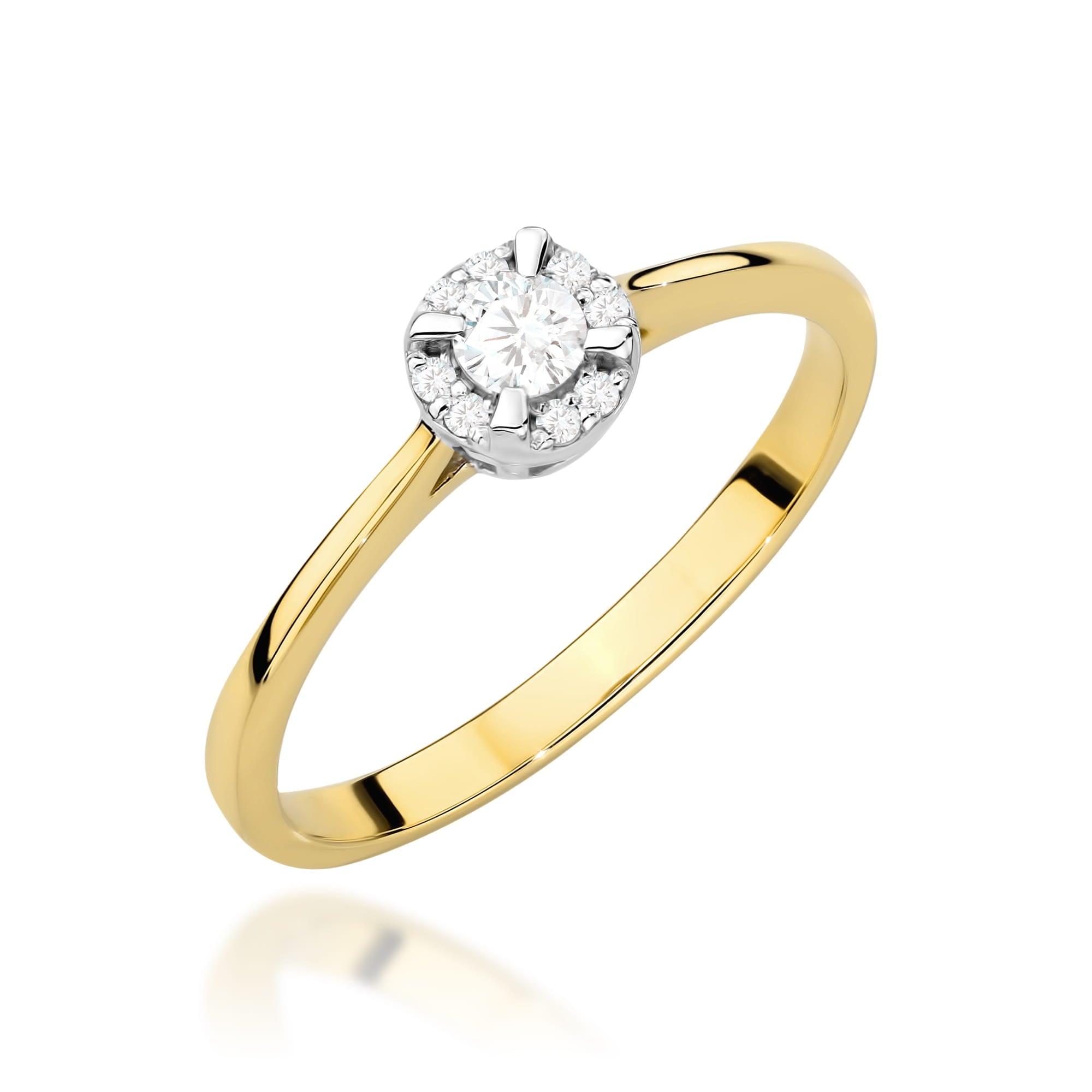 Inel Aur 14K cu Diamante Naturale 0,14 ct