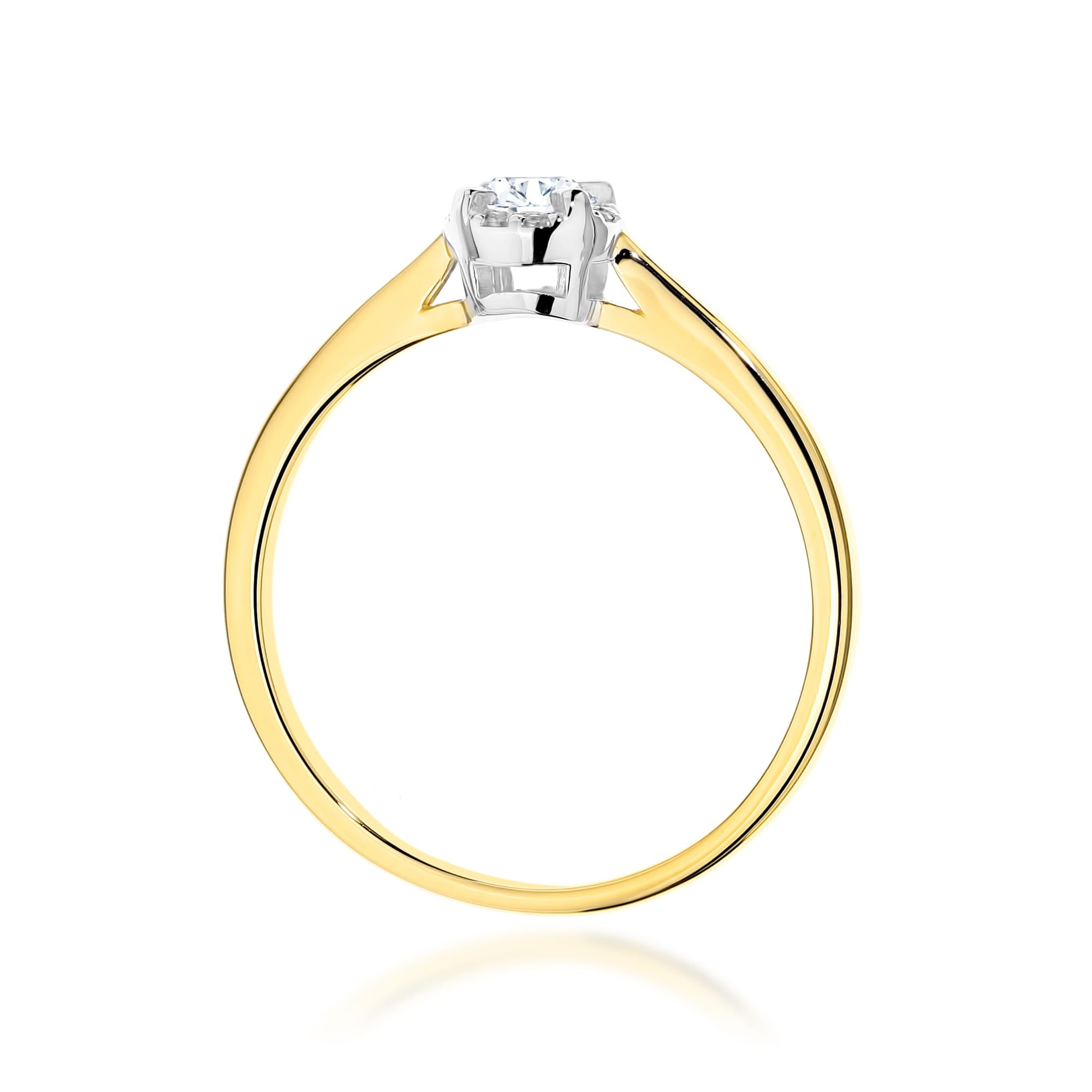 Inel Aur 14K cu Diamante Naturale 0,14 ct