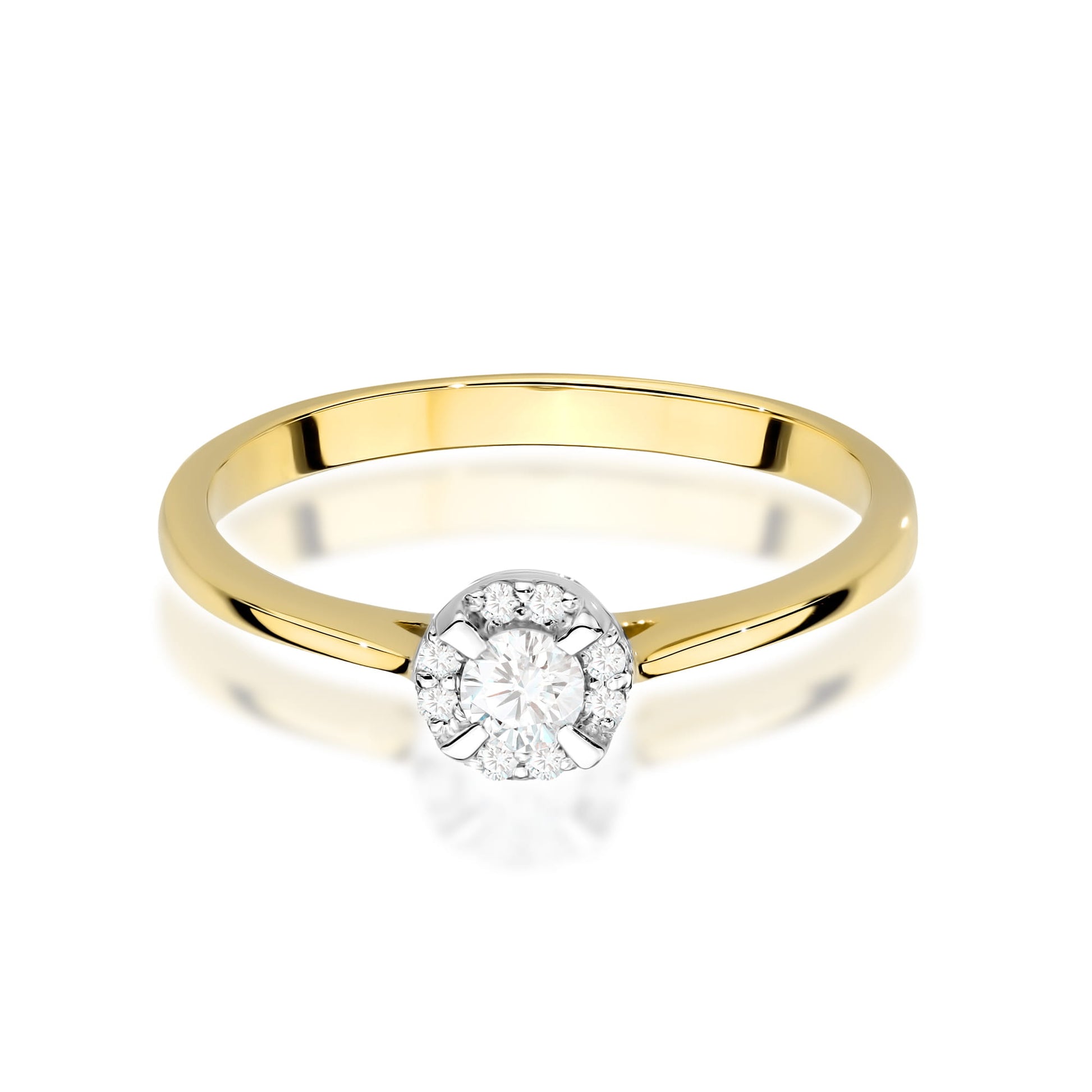 Inel Aur 9K cu Diamante Naturale 0.14 ct