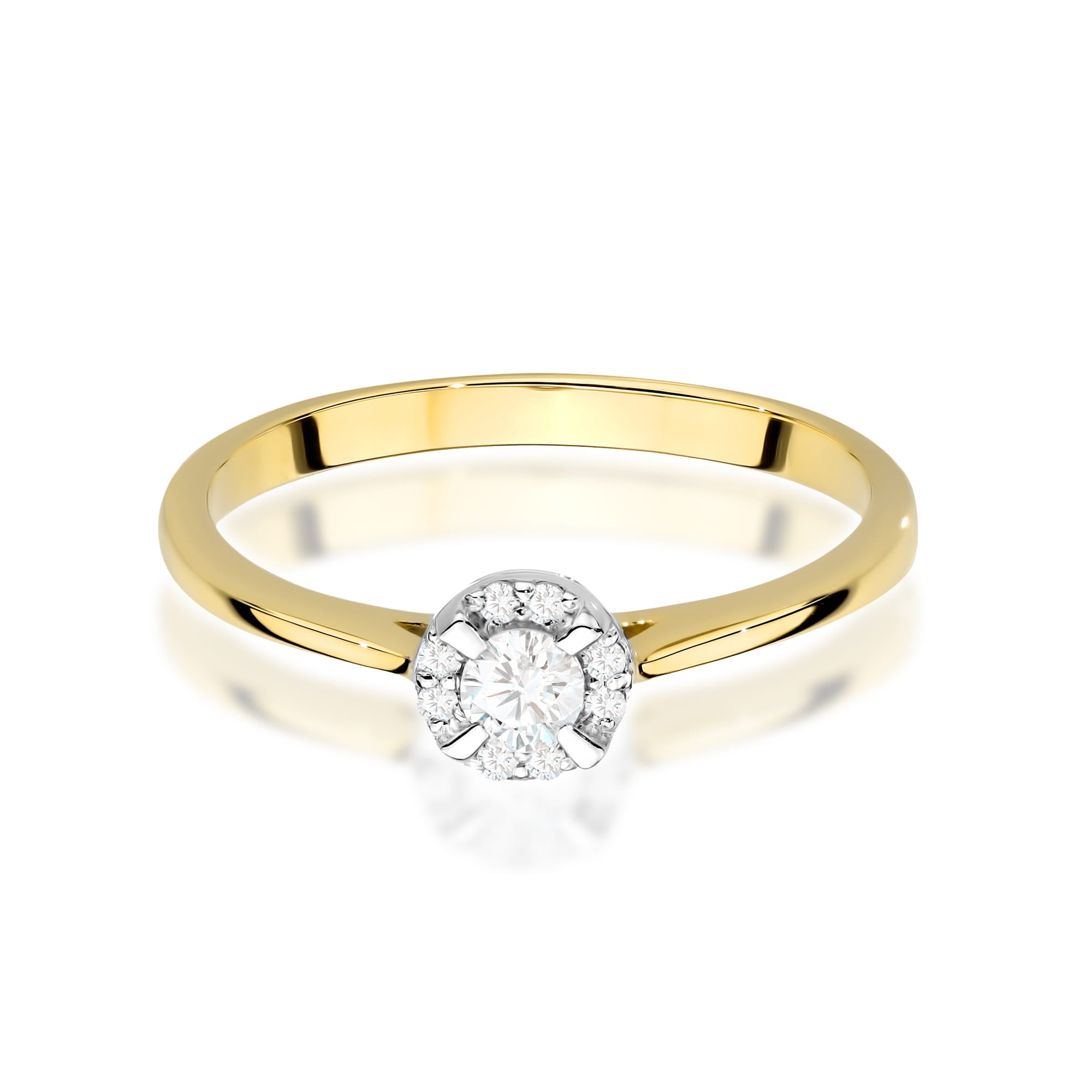 Inel Aur 9K cu Diamante Naturale 0.14 ct